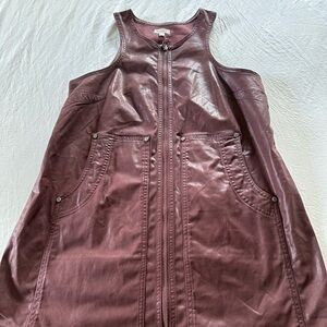 Faux leather mini dress